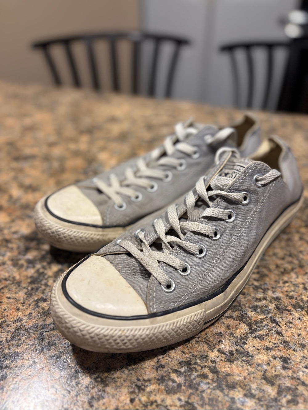 Converse Men's Low-Top Sneakers in Gray and White